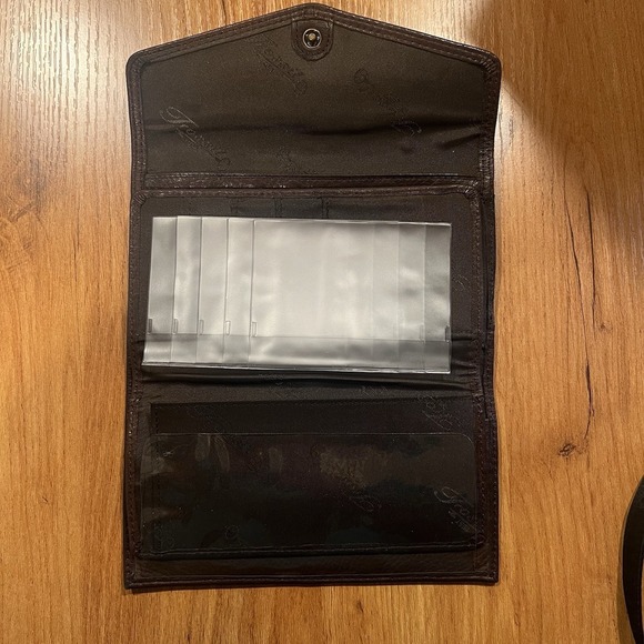 Fossil Brown Wallet, Checkbook Cover & Photo Insert Y2K Vintage Genuine Leather - Picture 4 of 5